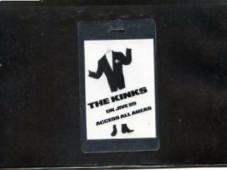 The Kinks 1989 Backstage Laminate Pass Uk Jive All Access