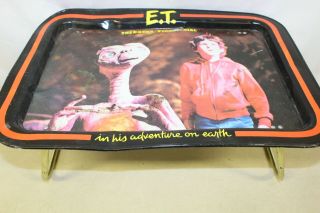 Vintage 1982 E.  T.  the extra - terrestrial TV Dinner Metal Folding Tray Plate 2