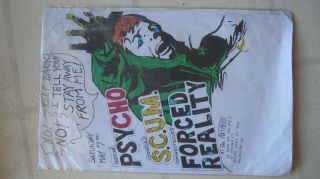 Forced Reality Psycho S.  C.  U.  M.  1988? Ct Anthrax H/c Punk Concert Poster