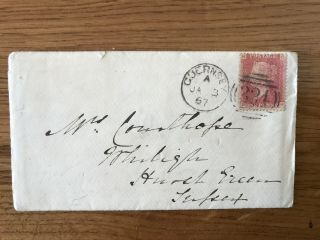 Penny Red Stamp On A Small Dated Envelope - Guernsey Postmark 3rd January 1867