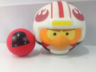 Koosh Angry Birds Star Wars Galactic Empire Red Darth Vader Ball & X - Wing Pilot