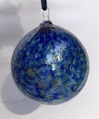 Friendship/witch Ball Handcrafted Blown Art Glass Glass Blue/ornament