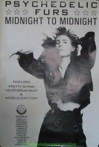 The Psychedelic Furs Poster Midnight To Midnight U.  K.  1987 Subway 3x5 Foot Promo
