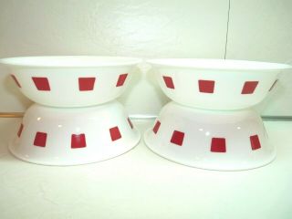 Set Of Four (4) Corelle Urban Red Cereal Soup Bowls 6 1/4 "