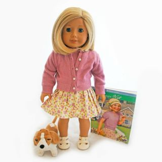 American Girl Kit Kittredge In Meet Outfit With Basset Hound Dog Grace &book Euc