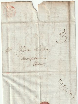 1786 Falkirk Pmk & Red Bishopmark Letter James Wright At Stirling To Chs Selkrig