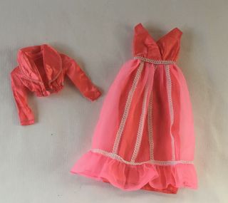 Vintage Mod Barbie Doll Sears Exclusive Dress 9049 Pink Evening Gown And Jacket