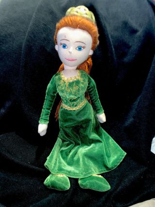 16 " Shrek Movie Princess Fiona Plush Rag Doll Universal Studios Green Dress Z5