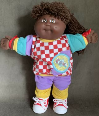 Vintage African American Girl Cabbage Patch Kids Cpk Doll Black Coleco Dimple
