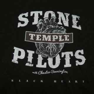 Stone Temple Pilots Chester Bennington Black Heart Concert Tour Tee T Shirt M
