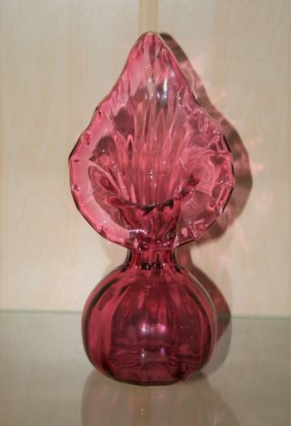 Jack In The Pulpit Glass Vase Light Cranberry