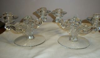 Set 2 Double Arm Crystal Candle Holders Fostoria?