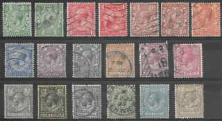 Gb Stamps - Kgv 1912 - 24 - Watermark Royal Cypher Including Inverts -