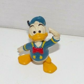 Vintage Walt Disney Productions Hk Donald Duck Pvc Toy Figure 2 1/4 "