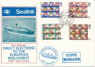 Gb 1979 European Elections,  Sealink Fdc With Newhaven Paquebot Cds,  Scarce