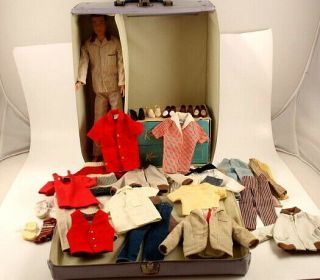 Vintage 1961 Ken Doll & Clothes & Accessories Case