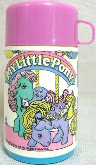 Vintage Hasbro 1989 My Little Pony Aladdin Thermos For Lunchbox