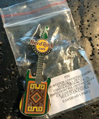 Hard Rock Cafe Guadalajara,  Mexico Guitar Pin With Geometrical Pattern Le 150