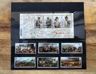 Gb 2015 Battle Of Waterloo Mini Sheet,  Stamp Set.  Unmounted Mint/mnh