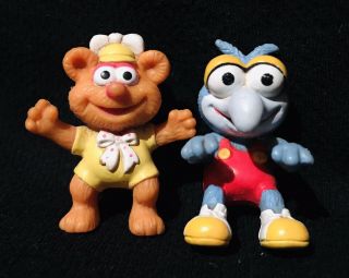 Vintage 1986 Muppet Babies Fozzie Bear And Gonzo Figures Pvc Mcdonalds Toy