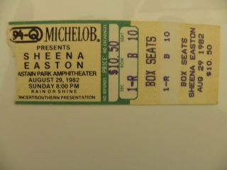 Sheena Easton 1982 Box Seat Ticket Stub Chastain Park Atlanta Georgia