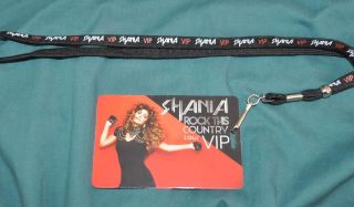 Shania Twain Rock This Country Tour Exclusive Vip Lanyard & Pass,  Now W/free Gift