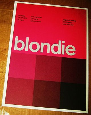 Blondie Debbie Harry Rock Concert Poster Swiss Punk Graphic Pop Art Cbgb Omfug