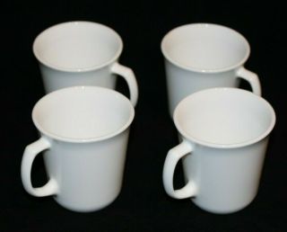 Vintage Corning Winter Frost White Coffee Mugs Cups D Handle Set Of 4