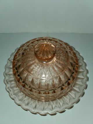 Vintage Pink Depression Candy Dish With Lid