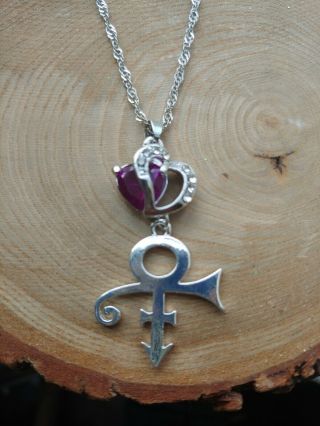 Prince Rogers Nelson Purple Rain Love Symbol Necklace With Adjustable Chain
