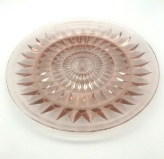 Jeannette Glass Co Windsor Diamond Pink Depression Glass 9 " Dinner Plate