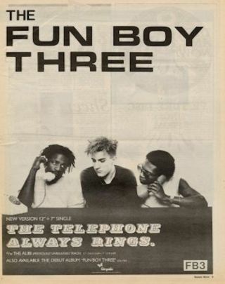 Fun Boy Three 12 " Advert 1982