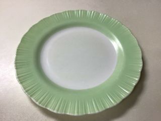 Vintage Macbeth Evans Glass Cremax Bordette Green Dinner Plate