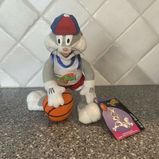 1996 Warner Bros Space Jam Bugs Bunny 8 " Tall Plush Vintage With Tag