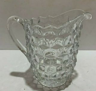 Vintage Fostoria American Colony Whitehall Cube Footed 7 1/2 " Pitcher
