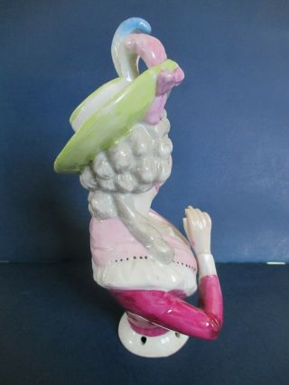 Antique German Porcelain Lady with Fancy Hat Half Doll 5 1/4 Inches 2