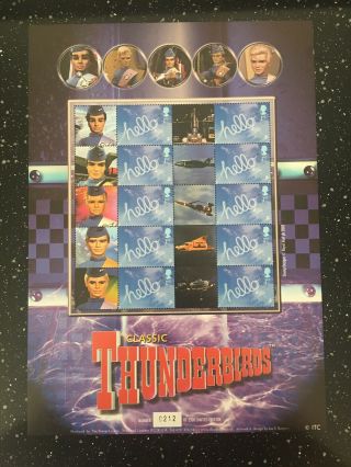 Classic Thunderbirds Sheet From The Stamp Centre.  Limited Edition Of 2500.