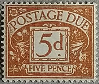 Gb Eviii 1936 5d Brownish Cinnamon Postage Due Sg D24 Very Fine Hm From My Coln