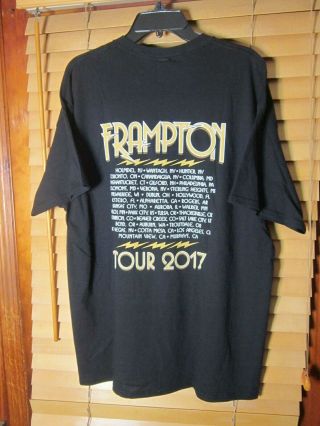 Peter Frampton 2017 Concert Tour T - Shirt Black Gold Guitar Men 