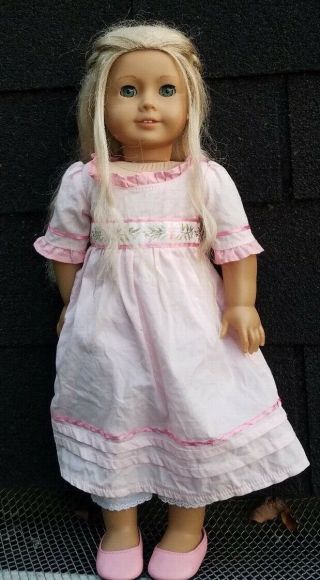 American Girl Caroline Doll 18 " Retired Meet Outfit W/ Accessories