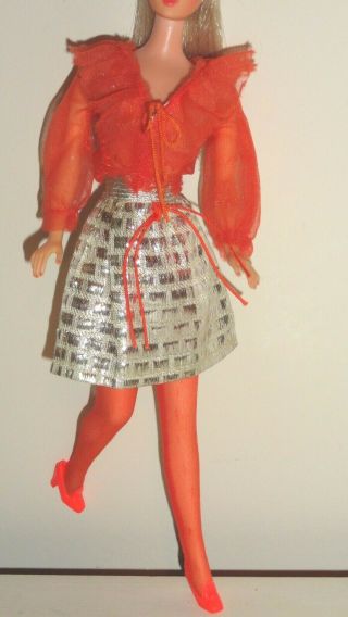Vintage Barbie Fun Shine 1972 3480 Skirt,  Blouse Shoes Hose Complete No Doll