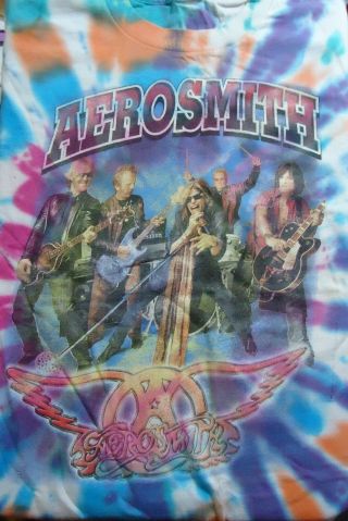 Vintage 2001 Tye Dyed Aerosmith Just Push Play Concert Tour - Shirt (medium)