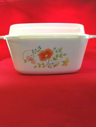 Corning Ware Wildflower Petite Pan Casserole With Plastic Lid,  P - 43 - B 2 - 3/4 Cup