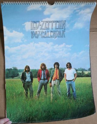 1987 Large 17 X 11 " Led Zeppelin Wall Calendar Photos Swan Song Page Plant
