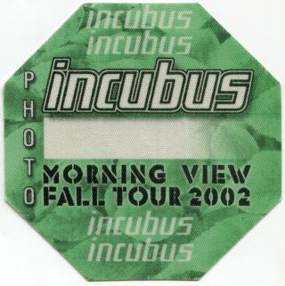 Incubus 2002 Morning View Concert Tour Backstage Pass Authentic Stage