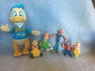 Vintage Toys Donald Duck 7 - 1/2”,  Bendable Popeye,  Dennis The Menace