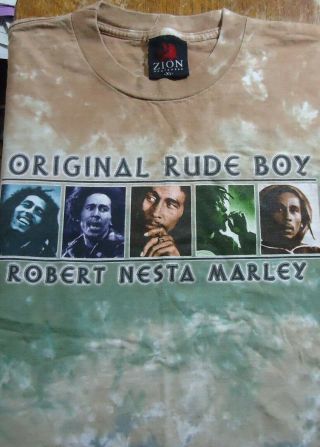 Vintage Tye Dyed Bob Marley Rude Boys T - Shirt (x - Large)