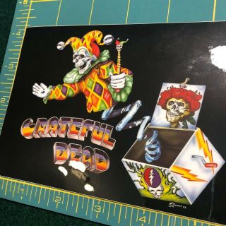 Vintage Grateful Dead Skeleton Jack in the Box 1990 ' s Window Sticker Decal 3