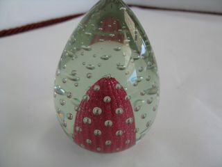 Msh 90 Mount St Helen Ash Studio Art Glass Egg Shaped Paperweight Pink Lavender