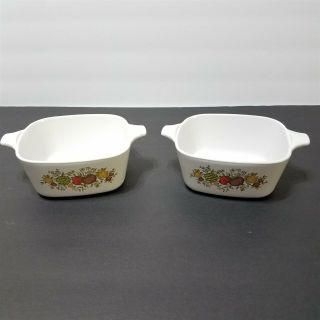 Set Of 2 Vintage Corning Ware Spice Of Life 2 - 3/4 Cup Personal Casserole P - 43 - B